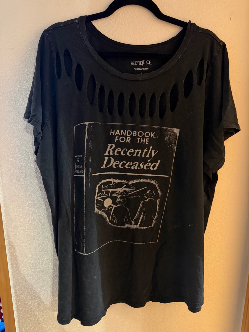 Beetlejuice Black Distressed Graphic Short Sleeve Tee
